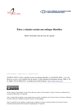 &Eacute;tica e rela&ccedil;&otilde;es sociais um enfoque filos&oacute;fico