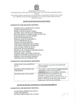 Homologa&ccedil;&atilde;o das Inscri&ccedil;&otilde;es &ndash; Setor de Estudo