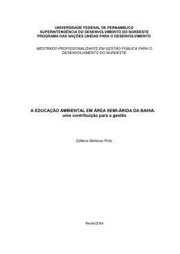A EDUCAÇÃO AMBIENTAL EM ÁREA SEMI-ÁRIDA DA BAHIA