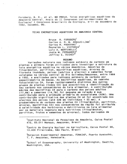 Forsberg, B. R. , et al . NO PRELO. Teias energ&eacute;ticas aqu&aacute;ticas da
