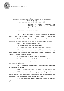 Plano Nacional de Educa&ccedil;&atilde;o (PNE)