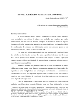 Hist&oacute;ria dos m&eacute;todos de Alfabetiza&ccedil;&atilde;o no Brasil