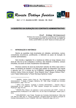 A QUEST&Atilde;O DA DURA&Ccedil;&Atilde;O DO CONTRATO