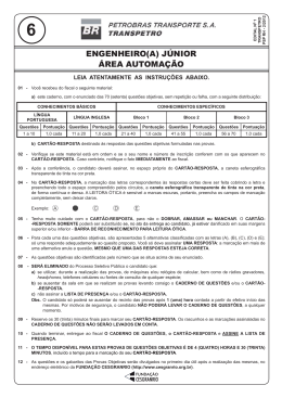 PROVA 6 - ENGENHEIRO(A) J&Uacute;NIOR - &Aacute;REA