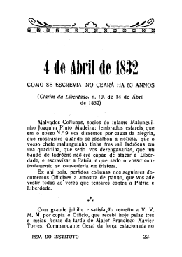 ide Abril de 1832 - Instituto do Ceará
