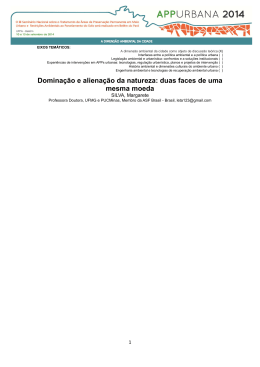 Domina&ccedil;&atilde;o e aliena&ccedil;&atilde;o da natureza: duas faces de uma