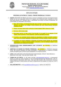 Edital - Prefeitura Municipal de Al&eacute;m Para&iacute;ba