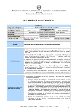 DIA - Declaração Impacte Ambiental