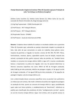 Pastejo Rotacionado Irrigado da Gram&iacute;nea Tifton 85