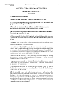 Debates do Parlamento Europeu