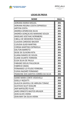 LOCAIS DE PROVA NOME SALA ADRIANA MARIA MIGUEL 201