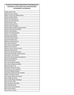 RELA&Ccedil;&Atilde;O DE DIPLOMAS REGISTRADOS &Agrave; DISPOSI&Ccedil;&Atilde;O DOS