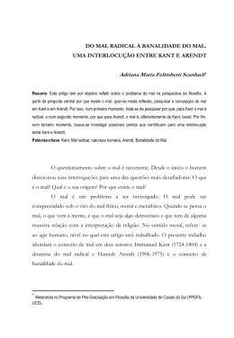 SCARDUELI, Adriana Maria Felimberti. Do mal radical &agrave; banalidade