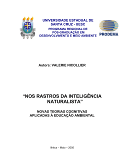 Nos rastros da inteligência naturalista: novas teorias