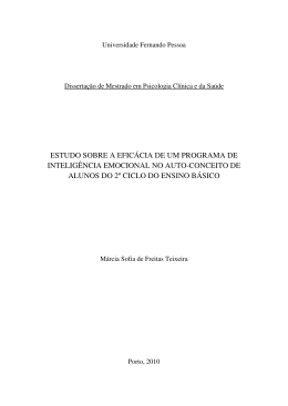 estudo sobre a efic&aacute;cia de um programa de intelig&ecirc;ncia emocional