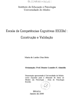 Escala de Compet&ecirc;ncias Eognit&iacute;vas (ECCDS) :
