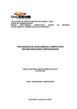 Processos de Intelig&ecirc;ncia Competitiva em Organiza&ccedil;&otilde;es