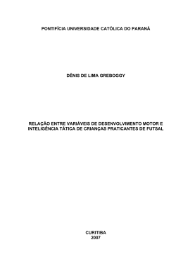 Desenvolvimento motor e intelig&ecirc;ncia t&aacute;tica no futsal