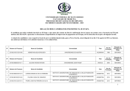 Confira aqui lista dos inscritos para a segunda etapa.