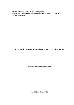 a exce&ccedil;&atilde;o de pr&eacute;-executividade na execu&ccedil;&atilde;o fiscal