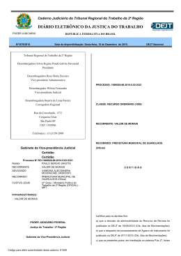DIÁRIO ELETRÔNICO DA JUSTIÇA DO TRABALHO