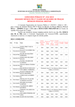 concurso p&uacute;blico n&ordm;. 010/2013 soldado m&uacute;sico pm 2&ordf; classe