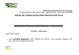 EDITAL DE CONVOCA&Ccedil;&Atilde;O PARA PROVAS PR&Aacute;TICAS