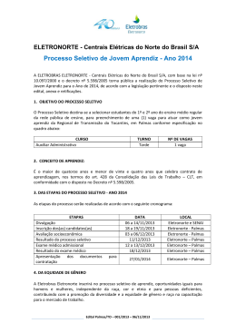 Processo Seletivo de Jovem Aprendiz - Ano 2014