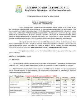 CONCURSO PÚBLICO - EDITAL Nº 43/2014