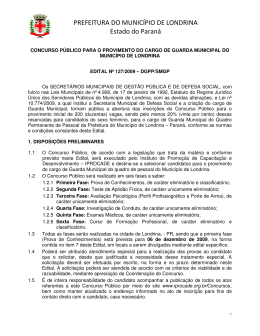 Edital n.&ordm; 127/2009 &ndash; Regulamenta&ccedil;&atilde;o