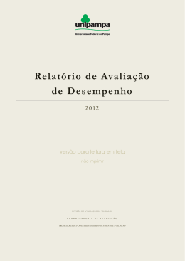 Relatório de Avaliação de Desempenho 2012 - Pró