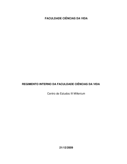 FACULDADE CI&Ecirc;NCIAS DA VIDA REGIMENTO INTERNO DA