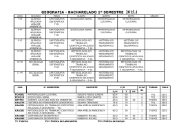GEOGRAFIA - BACHARELADO 1&ordm; SEMESTRE 2015.1