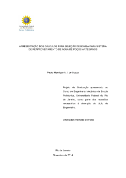 APRESENTA&Ccedil;&Atilde;O DOS C&Aacute;LCULOS PARA