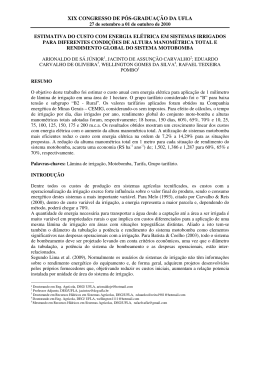 xix congresso de p&oacute;s-gradua&ccedil;&atilde;o da ufla estimativa do custo com