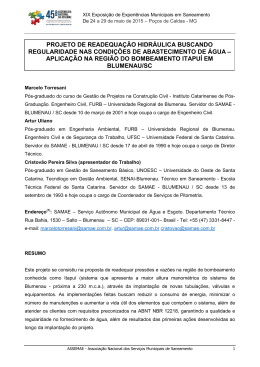 projeto de readequação hidráulica buscando regularidade nas
