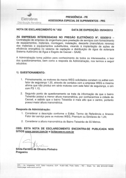 PR Eletrobfas AssEssoRIA EsPEcIAL DE suPRIMENTos