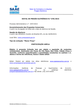 EDITAL DE PREG&Atilde;O ELETR&Ocirc;NICO N&ordm; xxxx/2011