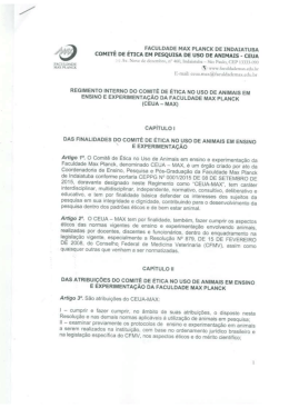 Acesse aqui o Regimento interno do CEUA &ndash; MAX