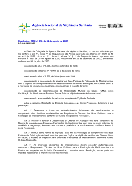 Resolução - RDC nº 210, de 04 de agosto de 2003