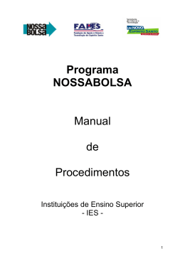 Programa NOSSABOLSA Manual de Procedimentos