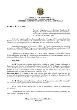 resolu&ccedil;&atilde;o n&ordm; 39/2015 - Universidade Federal da Para&iacute;ba