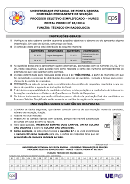 instru&ccedil;&otilde;es gerais instru&ccedil;&otilde;es sobre o cart&atilde;o de respostas