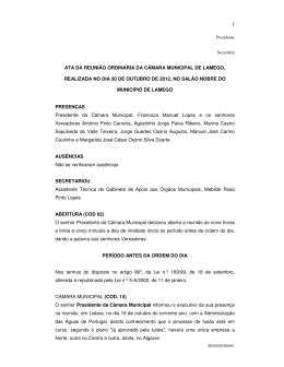 30 de Outubro de 2012 - C&acirc;mara Municipal de Lamego