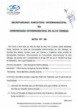 Acta N&ordm; 36 - Comunidade Intermunicipal do T&acirc;mega