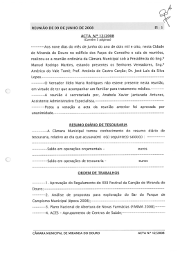 Ata 12 | 2008 - Câmara Municipal de Miranda do Douro