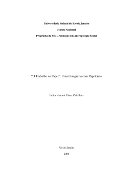 &ldquo;O Trabalho no Papel&rdquo;: Uma Etnografia com Papeleiros