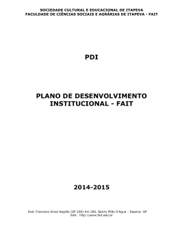 PDI PLANO DE DESENVOLVIMENTO INSTITUCIONAL