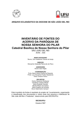invent&aacute;rio de fontes do acervo da par&oacute;quia de nossa