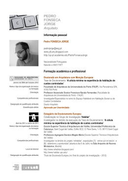PEDRO FONSECA JORGE Arquiteto